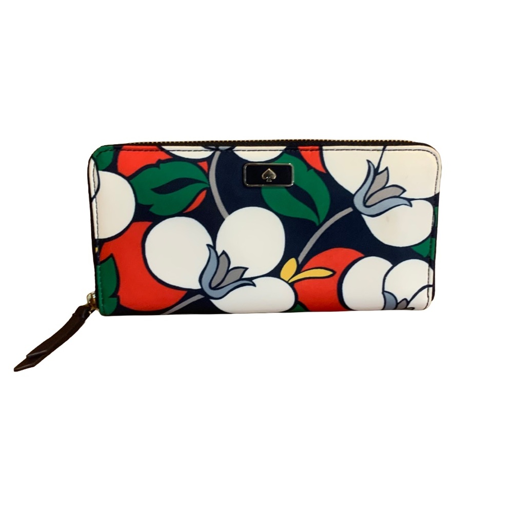 KATE SPADE "DAWN BREEZY" MULTI COLOR FLORAL LARGE CONTINENTAL WALLET - Picture 2 of 13
